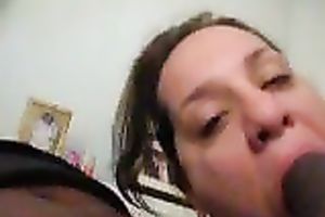 Extra hungry doxy sucks my large dark pecker like a true champ