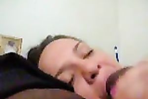 Extra hungry doxy sucks my large dark pecker like a true champ