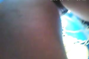 Hidden shoe camera filmed hawt chubby milf with not pants on