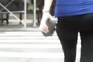 Following a woman with gorgeous arse in the street