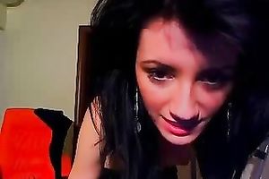 Skinny dark brown horny white wife loves dancing on livecam in her dark underware