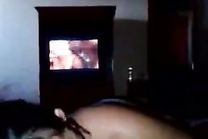 Chubby dark brown mama closes her eyes during the time that engulfing my dick