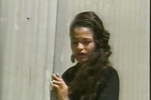 Brazen brunette hair honey in hot lingerie acquires team-fucked in three-some