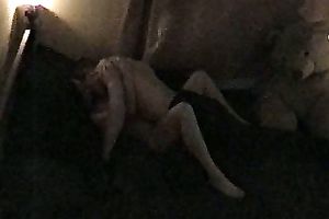 Hidden webcam vid with me rubbing my wang against my GF's pussy