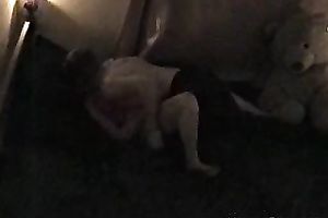 Hidden webcam vid with me rubbing my wang against my GF's pussy