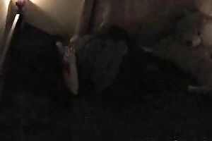 Hidden webcam vid with me rubbing my wang against my GF's pussy