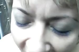 Lustful golden-haired mamma enjoys engulfing my prick in POV video