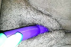 Old and unsightly curly dark vagina of my aged ebon white bitch