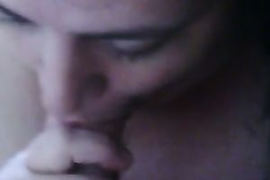 Chubby non-professional brunette hair enjoys sucking my dong in POV episode