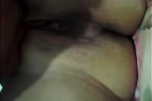 My bulky hotwife shows her bald vagina and lets me touch it