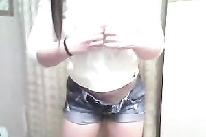 Stripping in front of a web camera and demonstrating my love tunnel