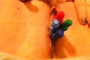 Close up solo movie scene with me stuffing my pussy with markers