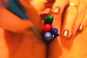 Close up solo movie scene with me stuffing my pussy with markers