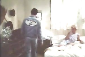 Sexy golden-haired mamma involved in foreplay by her eager BF