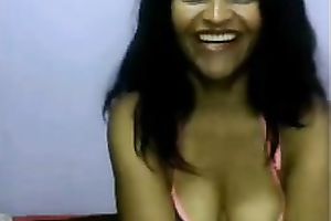 Filthy brunette hair wench with saggy whoppers masturbates for u on webcam