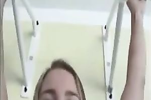 See my rich breasted girlfriend doing pull ups topless