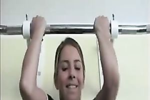 See my rich breasted girlfriend doing pull ups topless