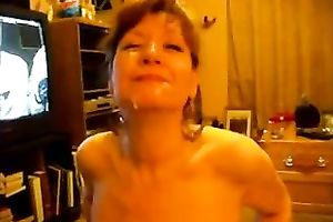 Getting a good ejaculation all over my face from a college guy