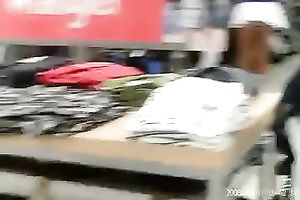 Chunky dirty slut wife in the supermarket in outrageously short petticoat