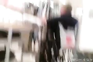 Chunky dirty slut wife in the supermarket in outrageously short petticoat