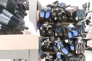 Chunky dirty slut wife in the supermarket in outrageously short petticoat