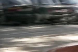 Russian college white wife in hot constricted shorts pees in public