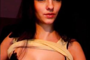 Delicious and petite brunette hair sweetheart on livecam flashed her billibongs