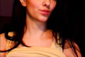 Delicious and petite brunette hair sweetheart on livecam flashed her billibongs