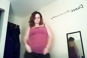 Chubby slutty wife of my neighbour disrobes in her room and exposes her a-hole