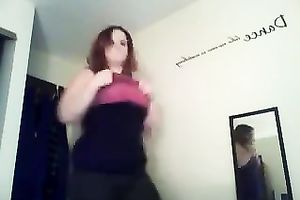 Chubby slutty wife of my neighbour disrobes in her room and exposes her a-hole