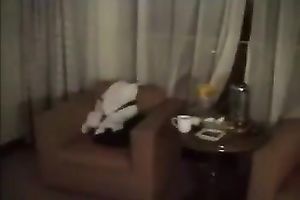 Nasty Chinese coed in red costume performs oral sex sex on her paramour