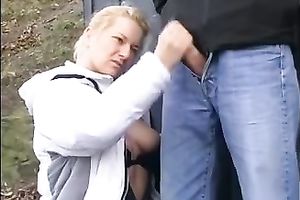 Busty blond strumpet gives a cook jerking to my hommie