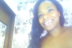 Black playgirl on web camera finger fucking her itchy fanny