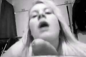 My big-breasted girlfriend sucks and rides my prick indoors