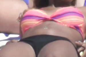 This bootyful Latina hoe with large meatballs has no idea I am spying on her