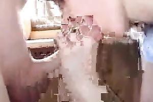 Skinny and shy golden-haired legal age teenager girlfriend giving me blowjob