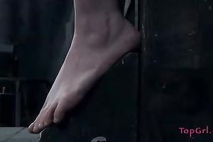 Hot wench with large natural whoppers knows what wax play is all about