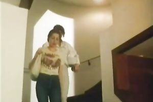 Kinky slut gets screwed and two lesbos kiss in the sauna