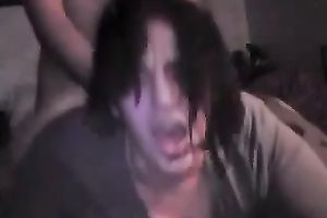 Chubby brunette hair milf groans crazily as I drill her twat from behind