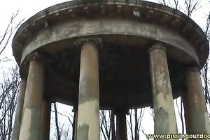 Naughty dark brown sweetheart i jeans can't live without pissing outdoors