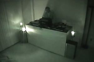 Nasty golden-haired seduces a man in a hotel and gives head to him