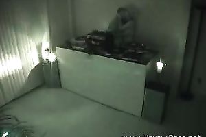 Nasty golden-haired seduces a man in a hotel and gives head to him