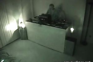Nasty golden-haired seduces a man in a hotel and gives head to him