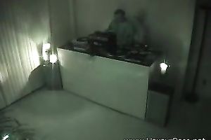 Nasty golden-haired seduces a man in a hotel and gives head to him