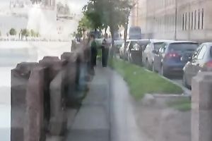 She has to urgently discover a place to change her soaked garments