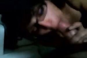 Petite sexy brunette hair housewife from my work blowing my weenie