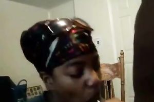 Horny dark hooker sucks my jock until this babe acquires her throat filled with cock juice