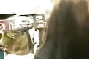 Scorching Indian chick with consummate size love melons gives head in a changing room