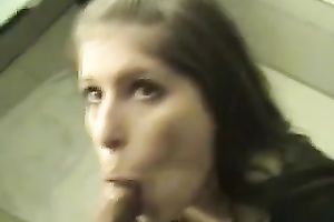 French youthful girlfriend eagerly sucks my penis on POV sex tape