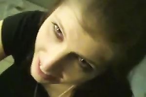 French youthful girlfriend eagerly sucks my penis on POV sex tape